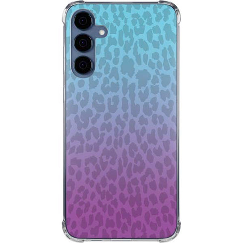 Cheetah Print Purple and Blue Galaxy S24 Clear Case